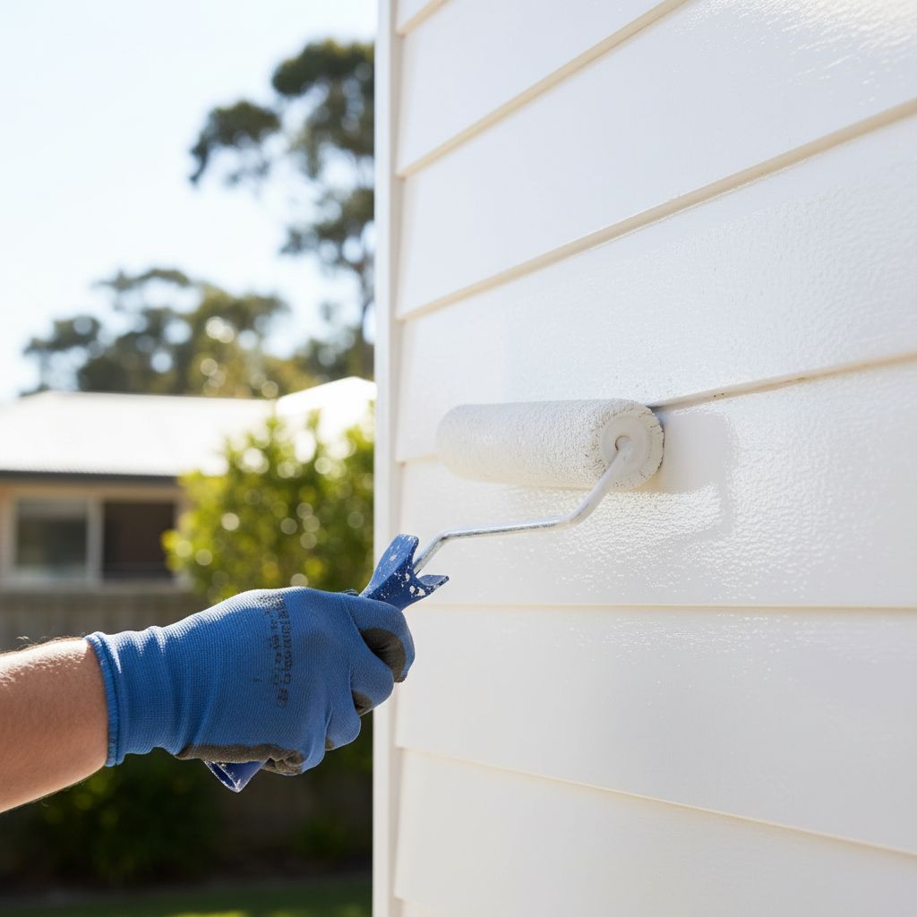 Paint roller leaving a smooth even finish on timber